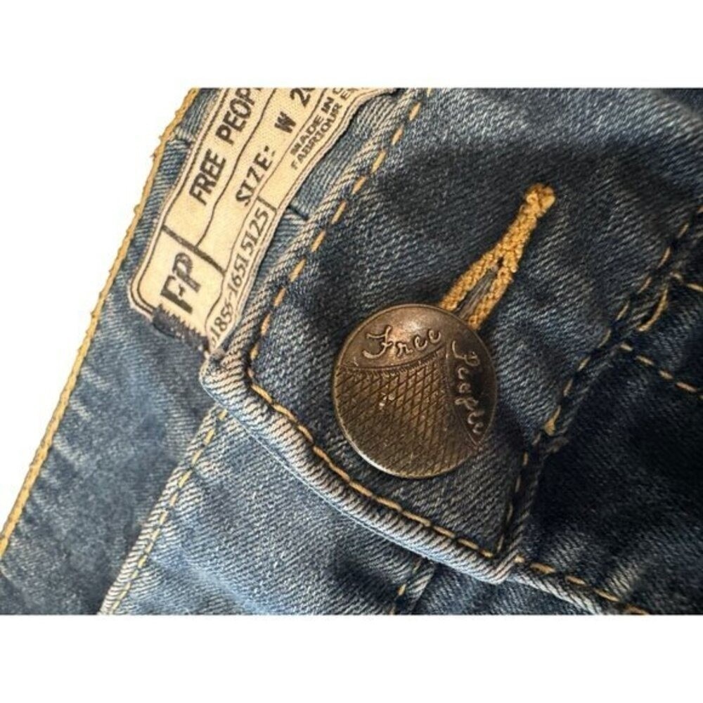Free People Skinny Jeans Medium Wash Low Rise Denim Pants Size 26 - Picture 6 of 7